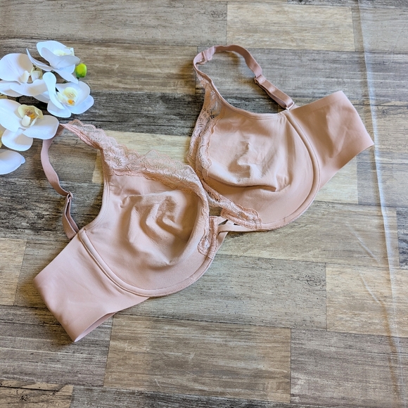 Soma essentials unlined plunge pink underwood bra size 38DD EUC - Picture 1 of 7
